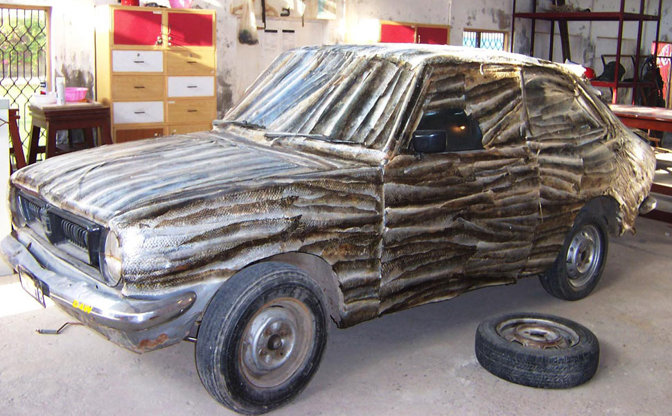 Shredded-skin-fish-car-work-in-progress